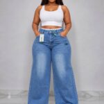 Classic Light Wash Wide-Leg Denim Pants