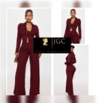Burgundy Textured Two-Piece Set